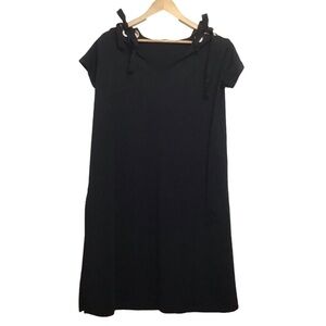 Uchuu design Montreal cocktail dress chunky black dress oversized ribbon size 1
